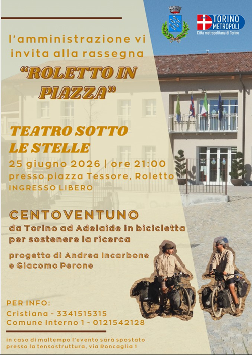 Manifestazioni 2026 - "Roletto in Piazza" serata del 25 giugno
